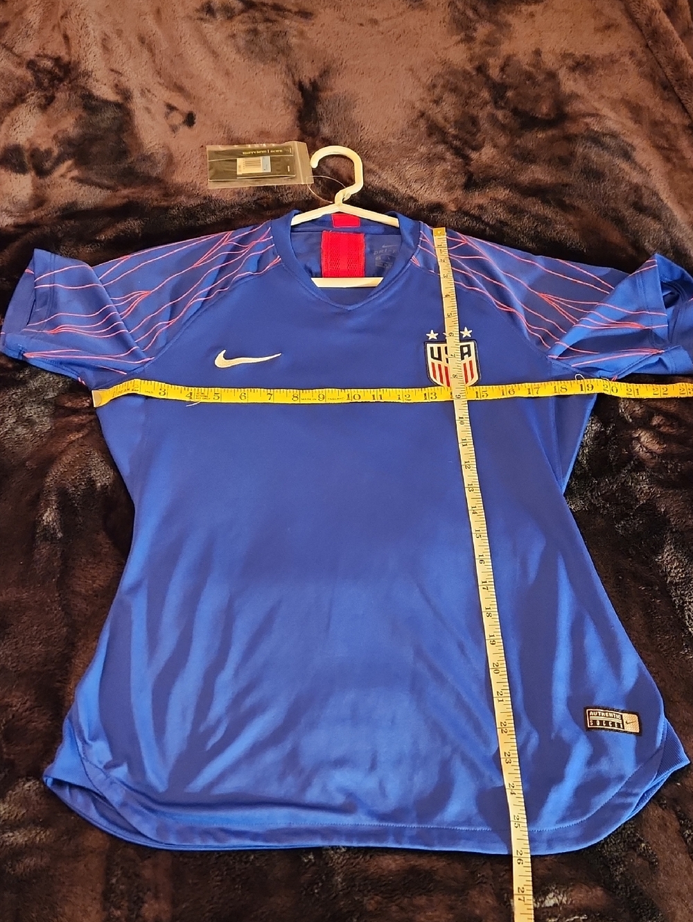 NIKE Blue and Red Short Sleeve Dry Fit Top Size M USA Soccer Jersey Shirt - Picture 8 of 10